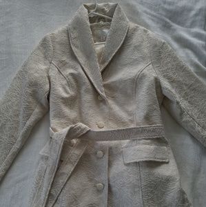 Ivory Embroidered Peacoat